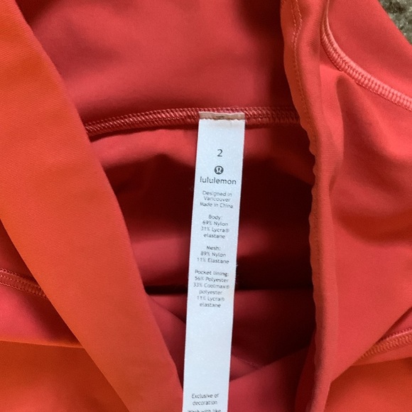 Lululemon Train Times HR Tight Coral Size 2 - Picture 7 of 7
